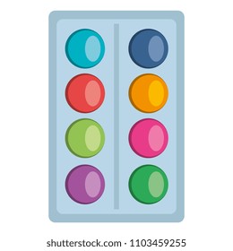 paint colors pallette with brush