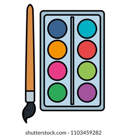 paint colors pallette with brush