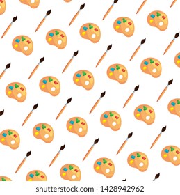 paint colors pallette with brush pattern