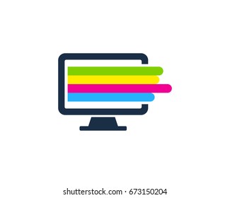Paint Computer Icon Logo Design Element