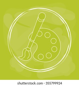 Paint concept with paint brush design, vector illustration 10 eps graphic.