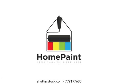 Paint concept logo, icon, symbol, ilustration design template