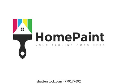 Paint concept logo, icon, symbol, ilustration design template