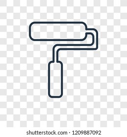 Paint concept vector linear icon isolated on transparent background, Paint concept transparency concept in outline style