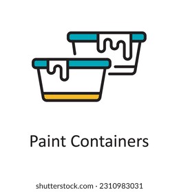 Paint Containers gefüllt Outline Icon Design Illustration. Symbol für Kunst und Handwerk auf weißem Hintergrund EPS10-Datei