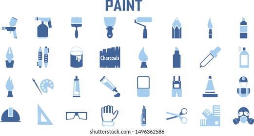 paint craft handmade flat icons. mono vector symbol 