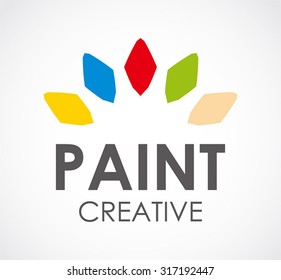 Paint creative colorful ink abstract vector logo design template business art icon company identity symbol concept