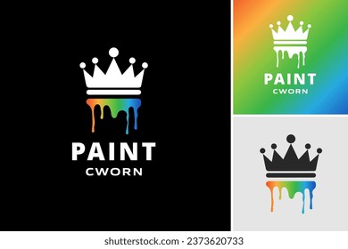 The "Paint Crown Logo" is a design asset featuring a logo of a crown made out of vibrant paint strokes. It is suitable for businesses or brands related to art, creativity, luxury, or power.