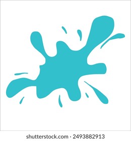 Paint cyan pigment spray splash stain illustration spots