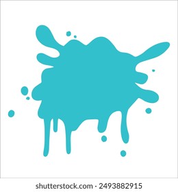 Paint cyan pigment spray splash stain illustration spots