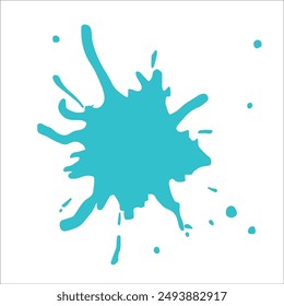 Paint cyan pigment spray splash stain illustration spots