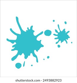 Paint cyan pigment spray splash stain illustration spots