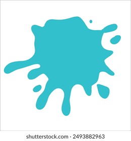 Paint cyan pigment spray splash stain illustration spots