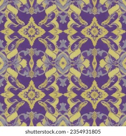 Paint Damask Patrón ininterrumpido clásico,Patrón de estilo vintage de lujo,Patrón de vintage clásico de Damask para fondo,Tile,textil,Papel de escritorio e impresión de tela.Paint Elegant Damask patrón ininterrumpido