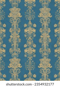 Paint Damask Patrón ininterrumpido clásico,Patrón de estilo vintage de lujo,Patrón de vintage clásico de Damask para fondo,Tile,textil,Papel de escritorio e impresión de tela.Paint Elegant Damask patrón ininterrumpido