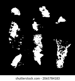 Paint daubs, hand drawn brush stroke backgrounds set. Hand painted grange texture. Fashion modern style.
