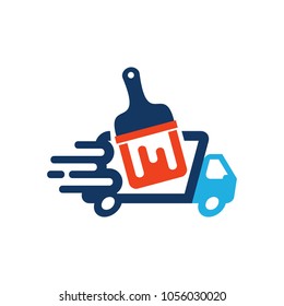 Paint Delivery Logo Icon Design