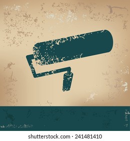 Paint design on old paper, grunge vector