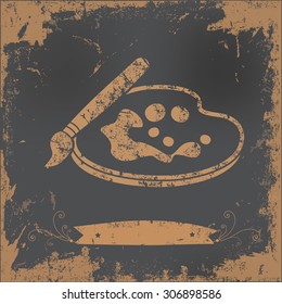 Paint design on old paper background,vector