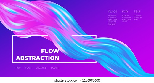Paint Design. Wave Liquid Shape. Colorful Flow Poster. Trendy Illustration EPS10 Vector. Creative Interweaving. Abstract Background with Flow Effect in Paint Style for Business Poster, Banner, Cover.