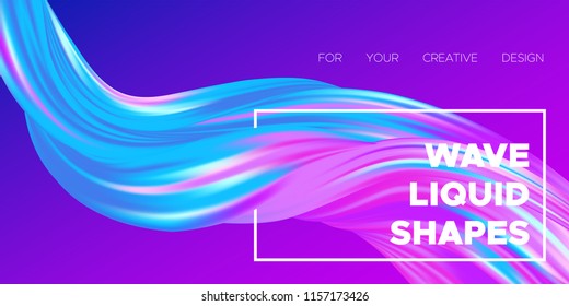 Paint Design. Wave Liquid Shape. Colorful Flow Poster. Trendy Illustration EPS10 Vector. Creative Interweaving. Abstract Background with Flow Effect in Paint Style for Business Poster, Banner, Cover.