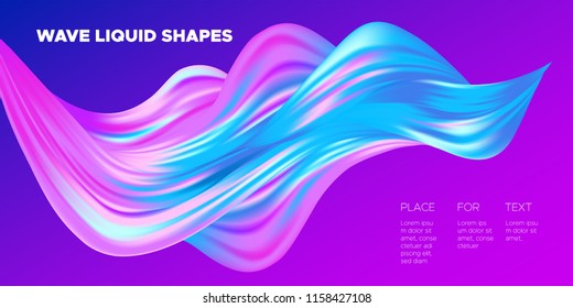 Paint Design. Wave Liquid Shape. Colorful Flow Poster. Trendy Illustration EPS10 Vector. Creative Interweaving. Abstract Background with Flow Effect in Paint Style for Business Poster, Banner, Cover.