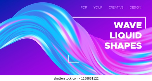 Paint Design. Wave Liquid Shape. Colorful Flow Poster. Trendy Illustration EPS10 Vector. Creative Interweaving. Abstract Background with Flow Effect in Paint Style for Business Poster, Banner, Cover.