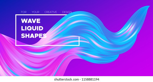 Paint Design. Wave Liquid Shape. Colorful Flow Poster. Trendy Illustration EPS10 Vector. Creative Interweaving. Abstract Background with Flow Effect in Paint Style for Business Poster, Banner, Cover.
