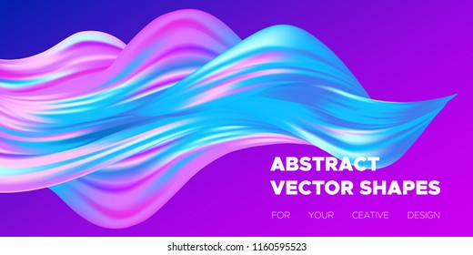 Paint Design. Wave Liquid Shape. Colorful Flow Poster. Trendy Illustration EPS10 Vector. Creative Interweaving. Abstract Background with Flow Effect in Paint Style for Business Poster, Banner, Cover.