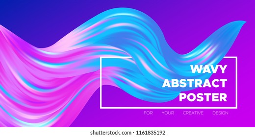 Paint Design. Wave Liquid Shape. Colorful Flow Poster. Trendy Illustration EPS10 Vector. Creative Interweaving. Abstract Background with Flow Effect in Paint Style for Business Poster, Banner, Cover.