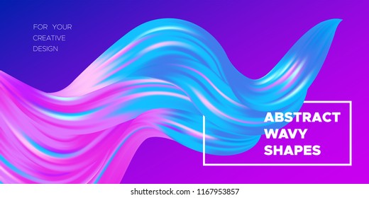 Paint Design. Wave Liquid Shape. Colorful Flow Poster. Trendy Illustration EPS10 Vector. Creative Interweaving. Abstract Background with Flow Effect in Paint Style for Business Poster, Banner, Cover.