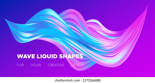 Paint Design. Wave Liquid Shape. Colorful Flow Poster. Trendy Illustration EPS10 Vector. Creative Interweaving. Abstract Background with Flow Effect in Paint Style for Business Poster, Banner, Cover.