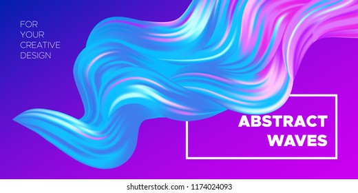Paint Design. Wave Liquid Shape. Colorful Flow Poster. Trendy Illustration EPS10 Vector. Creative Interweaving. Abstract Background with Flow Effect in Paint Style for Business Poster, Banner, Cover.