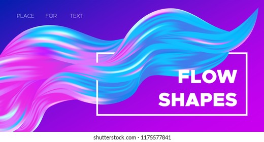 Paint Design. Wave Liquid Shape. Colorful Flow Poster. Trendy Illustration EPS10 Vector. Creative Interweaving. Abstract Background with Flow Effect in Paint Style for Business Poster, Banner, Cover.