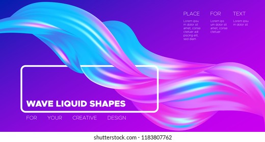 Paint Design. Wave Liquid Shape. Colorful Flow Poster. Trendy Illustration EPS10 Vector. Creative Interweaving. Abstract Background with Flow Effect in Paint Style for Business Poster, Banner, Cover.