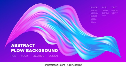 Paint Design. Wave Liquid Shape. Colorful Flow Poster. Trendy Illustration EPS10 Vector. Creative Interweaving. Abstract Background with Flow Effect in Paint Style for Business Poster, Banner, Cover.