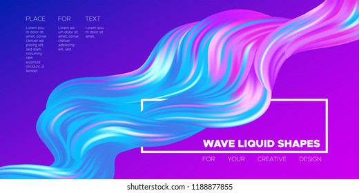 Paint Design. Wave Liquid Shape. Colorful Flow Poster. Trendy Illustration EPS10 Vector. Creative Interweaving. Abstract Background with Flow Effect in Paint Style for Business Poster, Banner, Cover.