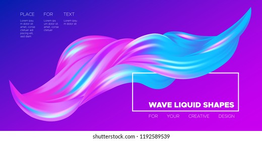 Paint Design. Wave Liquid Shape. Colorful Flow Poster. Trendy Illustration EPS10 Vector. Creative Interweaving. Abstract Background with Flow Effect in Paint Style for Business Poster, Banner, Cover.
