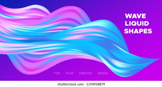 Paint Design. Wave Liquid Shape. Colorful Flow Poster. Trendy Illustration EPS10 Vector. Creative Interweaving. Abstract Background with Flow Effect in Paint Style for Business Poster, Banner, Cover.