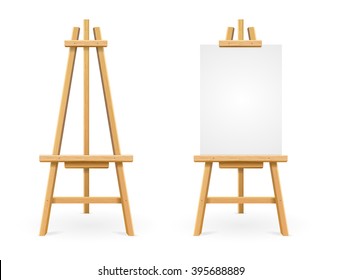 Paint Desk and White Paper Isolated On Background. Vector illustration