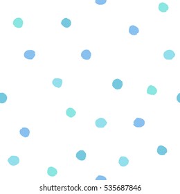 Paint dots pattern. Vector hand drawn seamless illustration