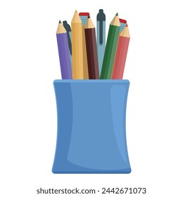 Paint draw pencil stand icon cartoon vector. Holder art. Design creative