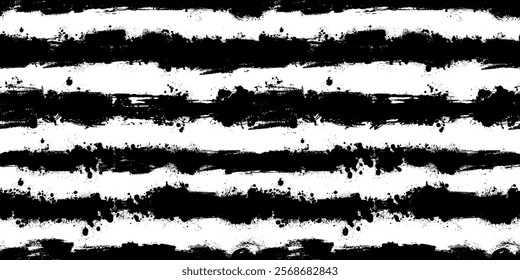 Paint drawing seamless pattern monochrome brushstroke. Hand drawn abstract illustration grunge elements. Vector abstract objects for design. hand drawn. Not AI, Vector