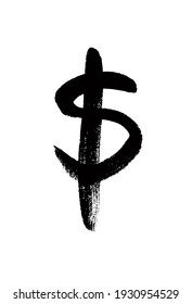 Dibujar conjunto de símbolos de dólar negro sobre fondo blanco. Elementos grunge de ilustración abstracta dibujados a mano. Objetos abstractos vectoriales para el diseño