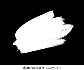 Paint drawing set of black and white smear. Hand drawn abstract illustration grunge elements. Vector abstract objects for design 