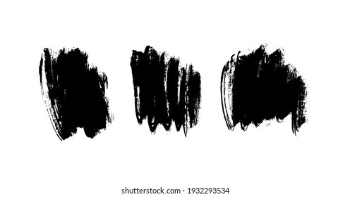 Dibujar conjunto de cuadros en blanco y negro. Elementos grunge de ilustración abstracta dibujados a mano. Objetos abstractos vectoriales para el diseño 