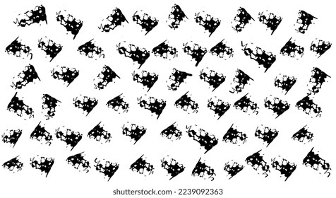 paint drawing set of black and white smear. hand drawn abstract illustration grunge elements. vector abstract object for design.