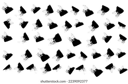 paint drawing set of black and white smear. hand drawn abstract illustration grunge elements. vector abstract object for design.