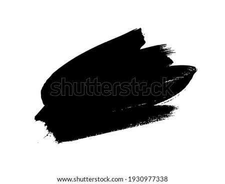 Paint drawing set of black and white smear. Hand drawn abstract illustration grunge elements. Vector abstract objects for design 