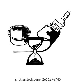 paint dries quickly monochrome simple vector